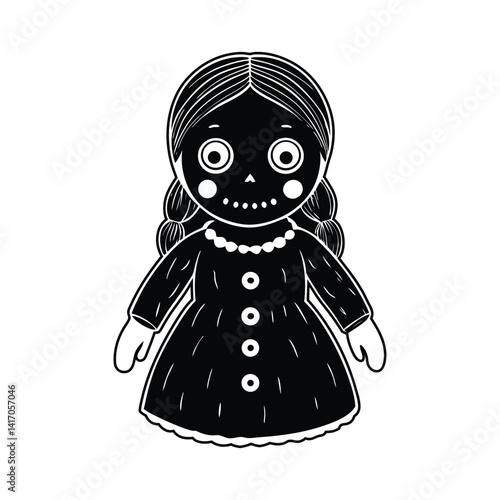 creepy doll Vector art illustration 