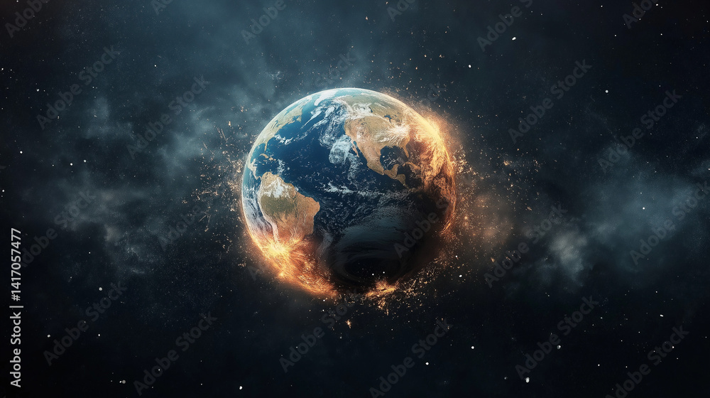 Naklejka premium planet in space