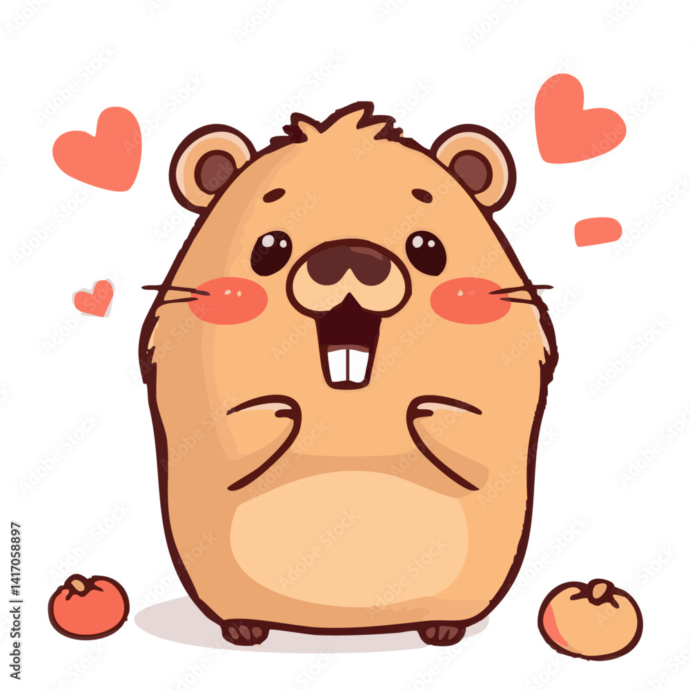 Obraz premium a cute lovely colourful hamster cartoon illustration