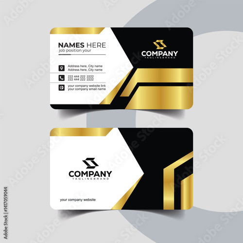 Sleek Black and Gold Business Card Design for Branding Identity