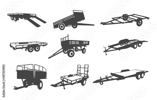Car trailer silhouette, Car trailer svg, Car trailer icon, Car trailer logo, Car trailer clipart, Car trailer vector. 