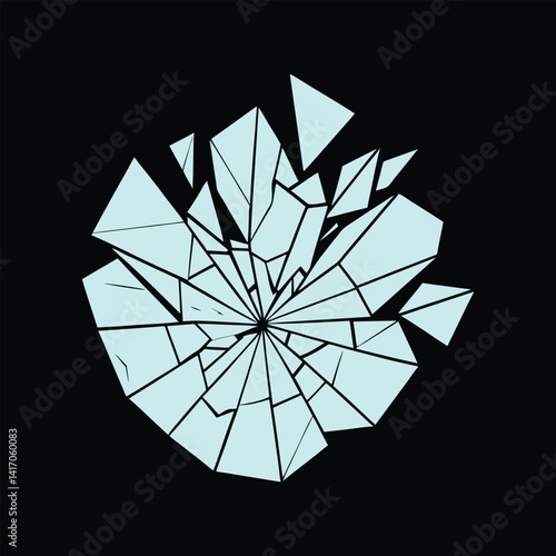 shattered glass vector art illustration 
