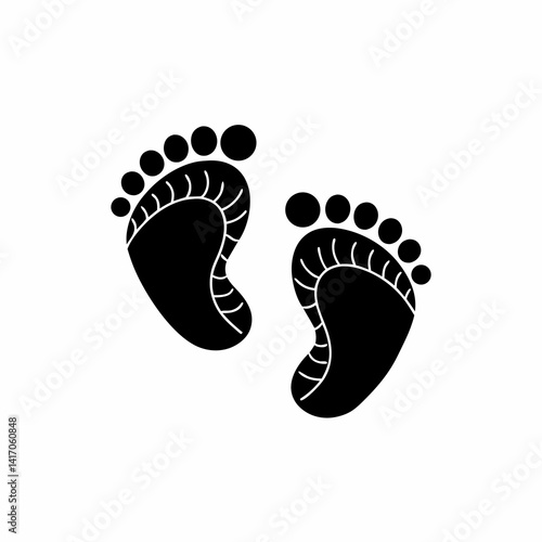 creative details Baby Footprints Icon Vector Illustration