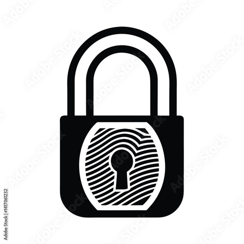 Padlock With A Fingerprint Scanner Design On Its Face  