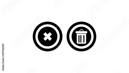 delete button, black isolated silhouette