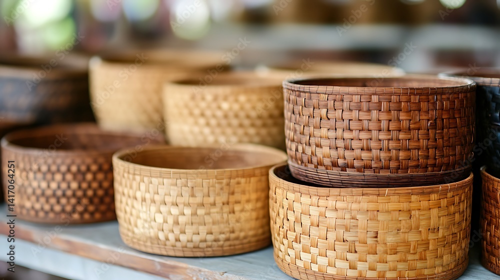 Bamboo basket hand made isolated on white space Bamboo basket hand made isolated on white space