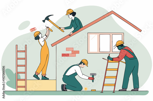 construction workers on construction site