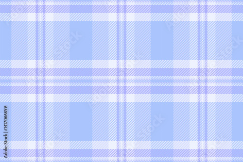 Small pattern tartan vector, household check background seamless. Upscale textile fabric plaid texture in blue and light colors.