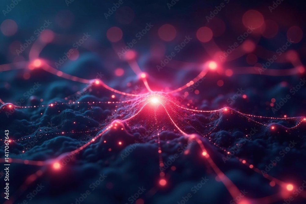 Fototapeta premium Abstract network node, glowing, against pure white , system, glowing, isolated on white