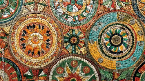 Wallpaper Mural Vibrant circular mosaic design Torontodigital.ca