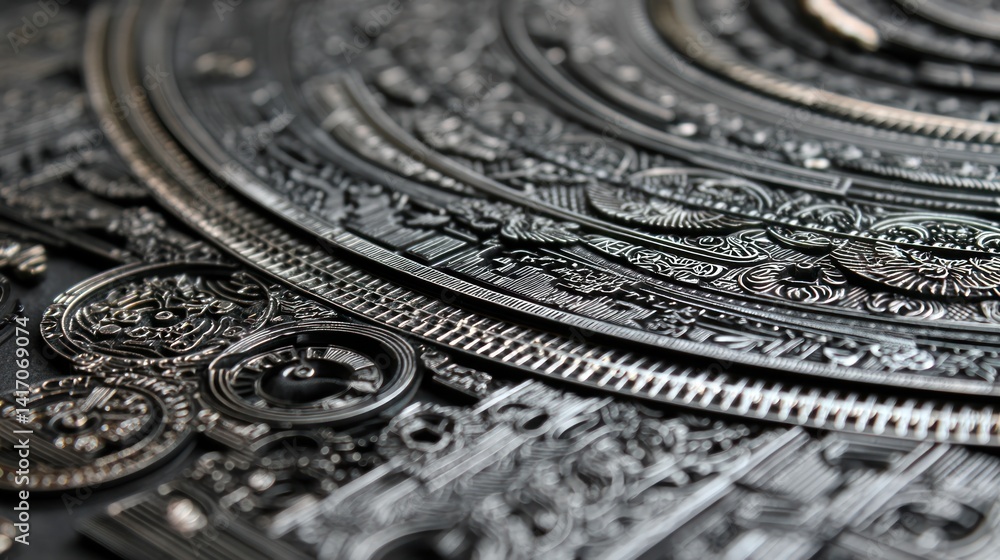 Obraz premium Ornate, intricate clock face detail
