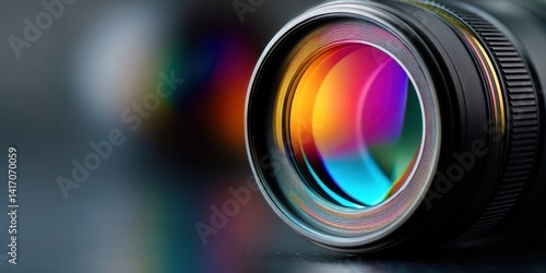 A colorful, abstract, and shiny sphere with a rainbow-like effect