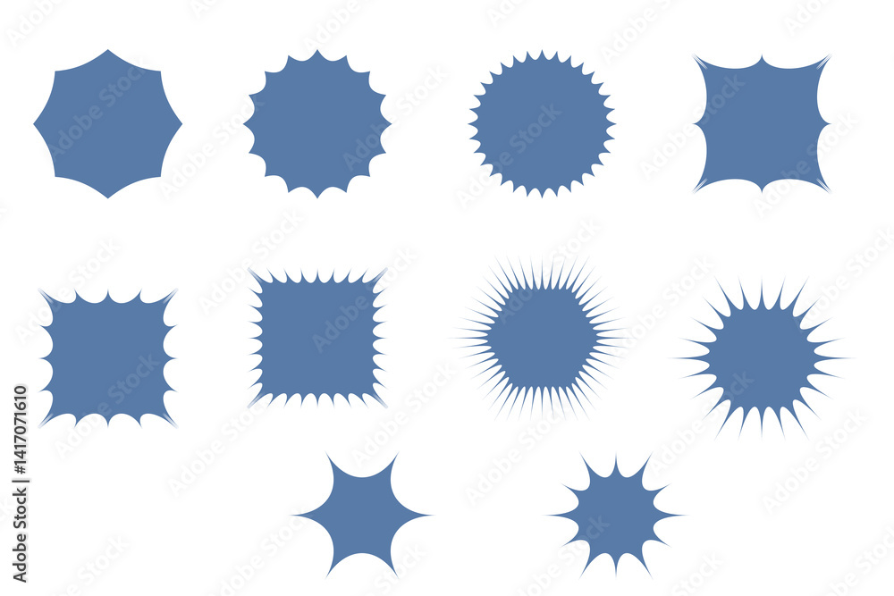 Set of Ten Blue Geometric Shapes with Unique Spiky Star Like Edges Symmetrically Arranged Abstract Forms Ideal for Graphic Design Icons Badges and Decorative Elements Set of Ten Blue Geometric Shapes with Unique Spiky Star Like Edges Symmetrically Arranged Abstract Forms Ideal for Graphic Design Icons Badges and Decorative Elements