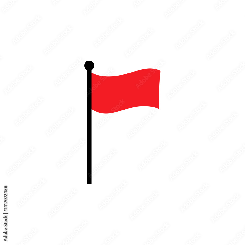 Red flag icon. Vector concept for pointer, tag and important sign