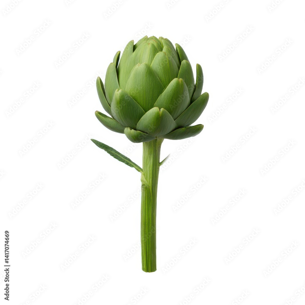 Fototapeta premium Isolated artichoke plant close up on white background