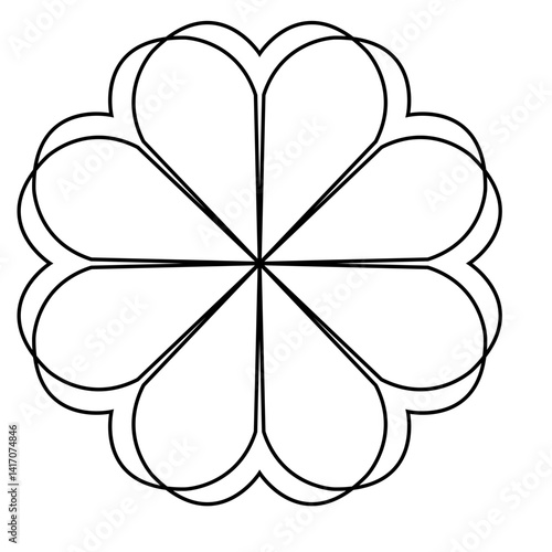 Flower, Floral, Petals, botanical, Outline element