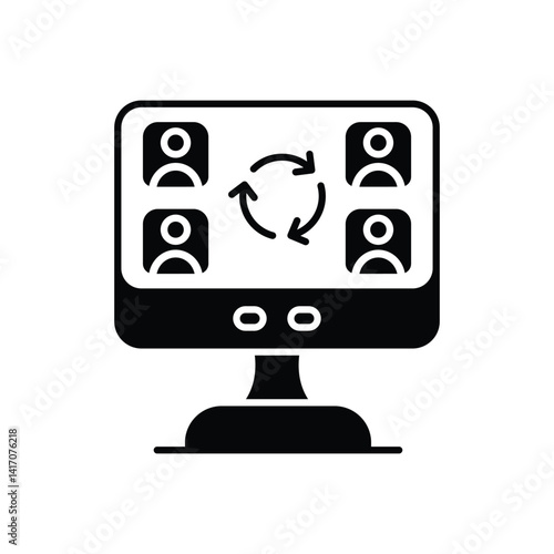 Online Collaboration Icon vector stock illustration