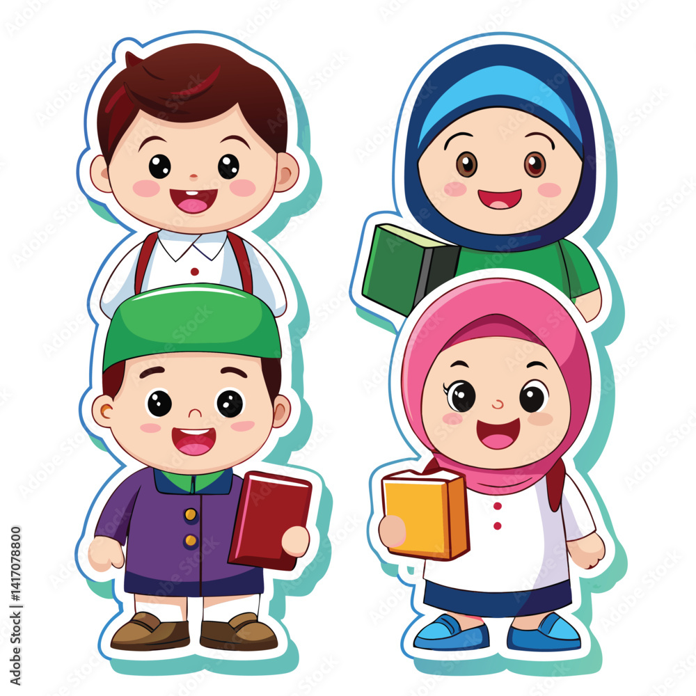 Happy children with books Happy children with books