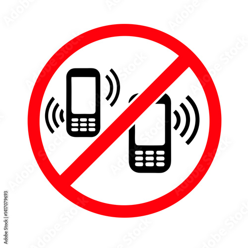 No Cell Phones Allowed Sign Isolated On White Background Illustration Vector