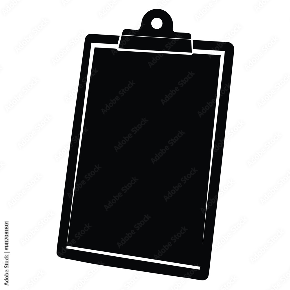 Clipboard silhouette vector illustration on white background