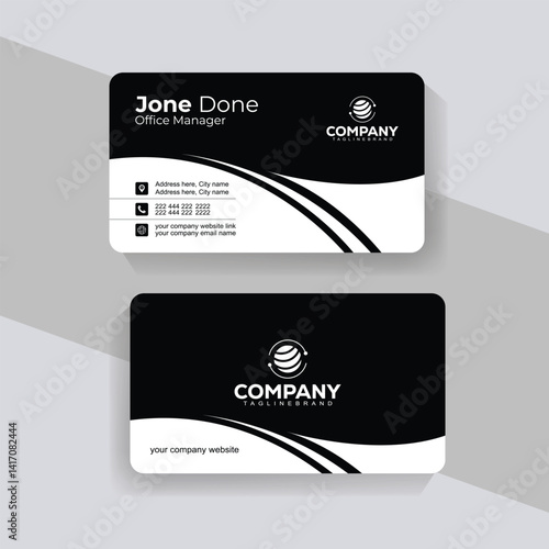 Luxury Minimal Black and White Business Card Template. Premium black and white business card design with bold typography and modern minimal style, perfect for highend branding.