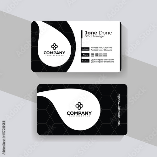 Modern Corporate Business Card Design in Black and White. Premium black and white business card design with bold typography and modern minimal style, perfect for highend branding.