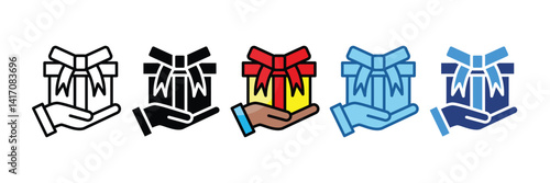Gift Box  Icon Element For Design