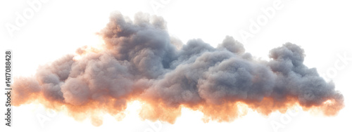 A large cloud of smoke, isolated on a transparent background PNG
