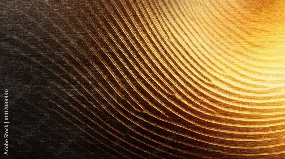 Obraz premium Abstract pattern of golden and dark waves creating a harmonious texture, ideal for backgrounds