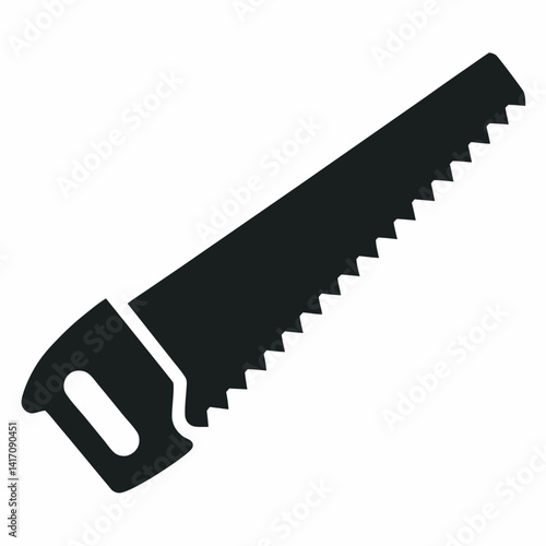 A silhouette of a hand saw illustration