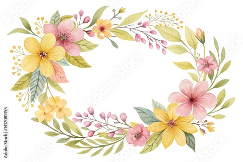 Floral frame with flowers