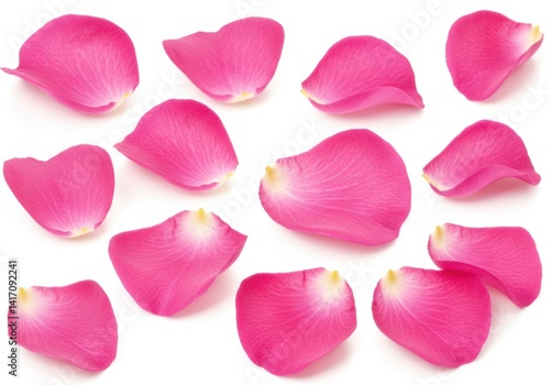 Wallpaper Mural Scattered collection of pink rose flower petals isolated on white background Torontodigital.ca