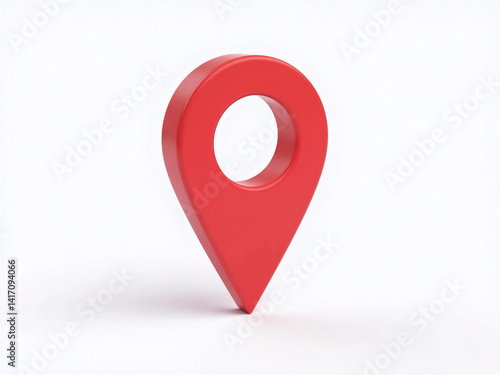 A red map pin stands out against a plain white backdrop, symbolizing location, navigation, and directions. Free Download A red map pin stands out against a plain white backdrop, symbolizing location, navigation, and directions. - GFXLoad