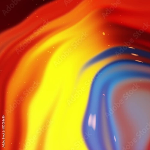 Liquid Gradient Animation | Abstract Flowing Background Loop blue yellow red