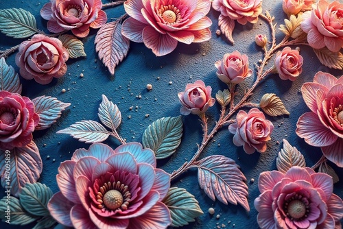 Wallpaper Mural Intricate floral lace, delicate threads woven in a complex design , art, filigree, handmade Torontodigital.ca