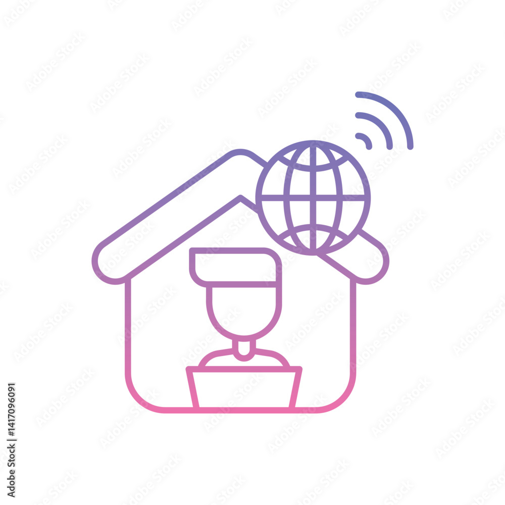 Remote Work Tools Icon vector stock illustration Remote Work Tools Icon vector stock illustration