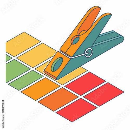 Isometric Color Palette With Clothes Peg Holding Colors Design Resource