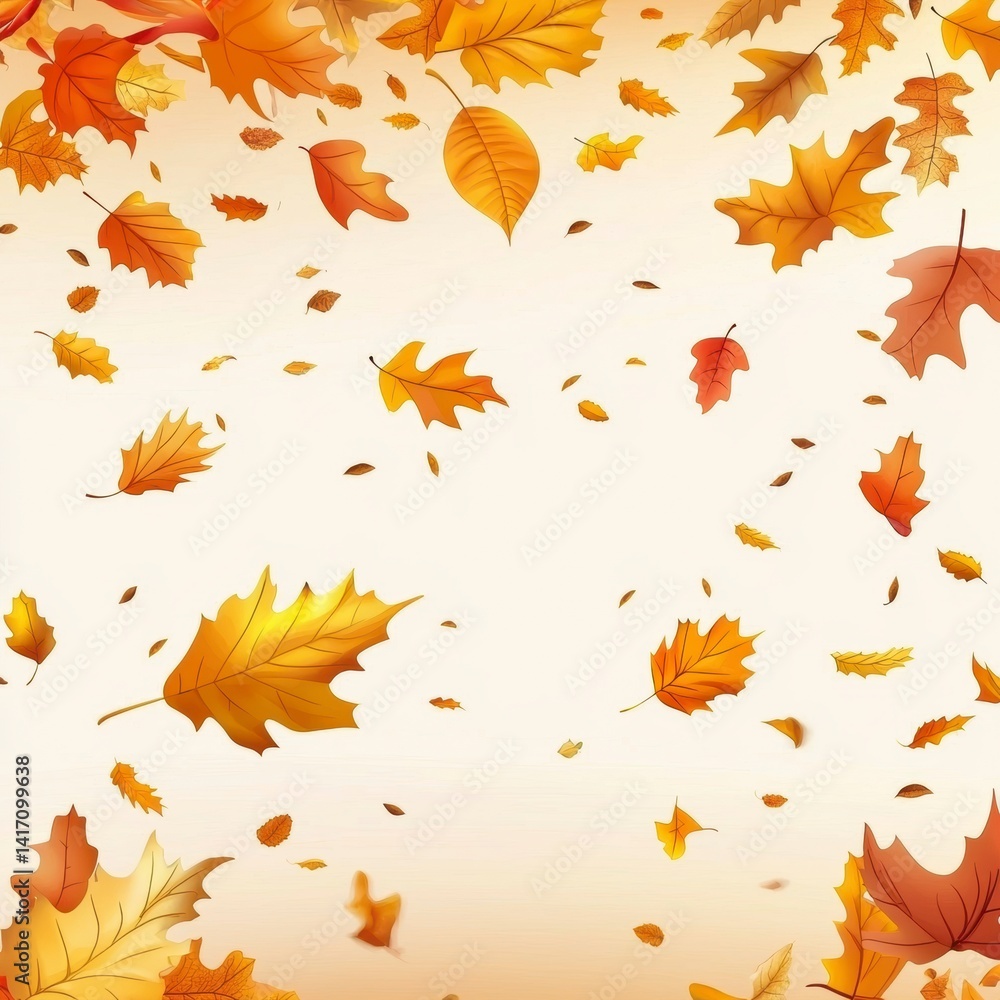 Autumn leaves falling nature digital artwork warm environment aerial view seasonal beauty Autumn leaves falling nature digital artwork warm environment aerial view seasonal beauty