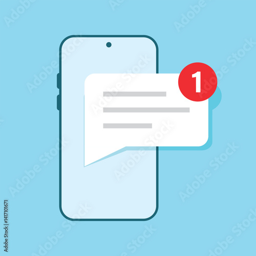 Phone notifications icon in flat style. Smartphone with new notice vector illustration on isolated background. Reminder message sign business concept.