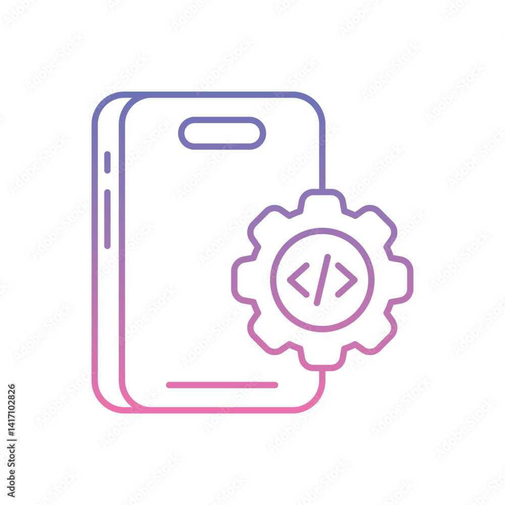 Mobile App Development Icon vector stock illustration