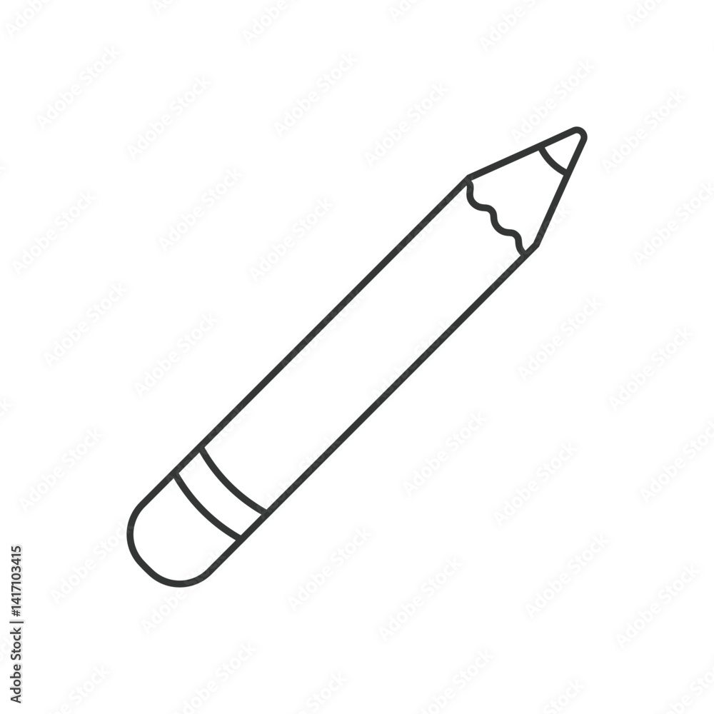 Fototapeta premium Pencil icon in linear flat style. Office supplies vector illustration on isolated background. Writing sign business concept.