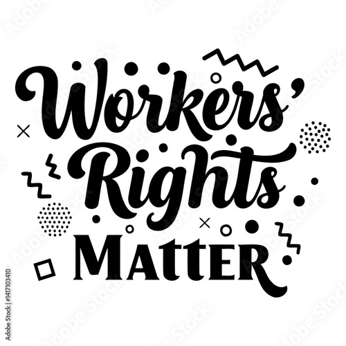 Bold, stylized graphic design.  Suitable for social media advertising or educational materials on workers' rights.
