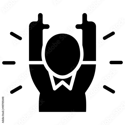 Confidence Glyph, Person with arms raised in celebration