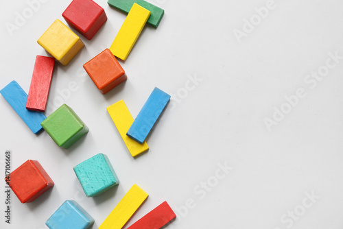 Colorful building blocks an...