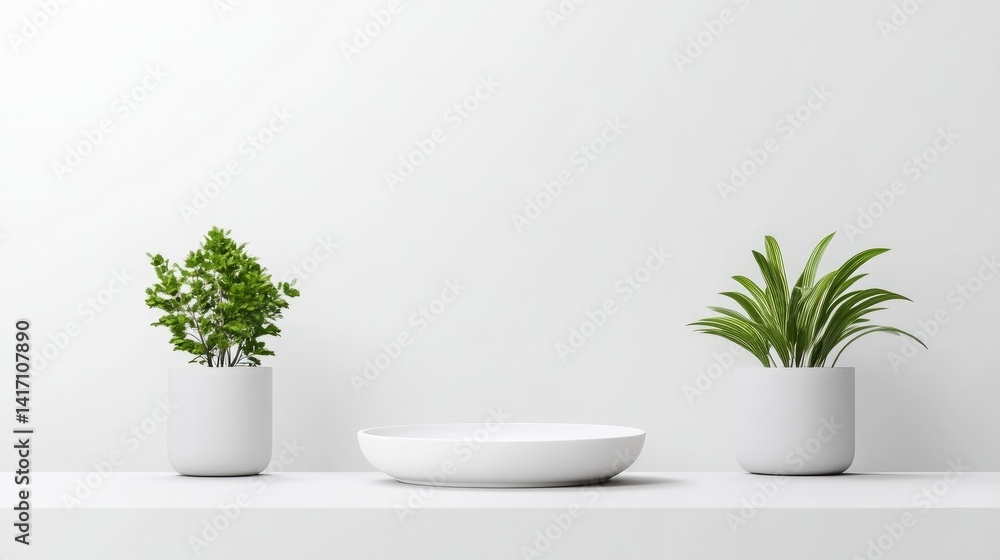 Fototapeta premium Minimalist Display with Plants