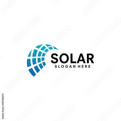 solar logo design template illustration vector