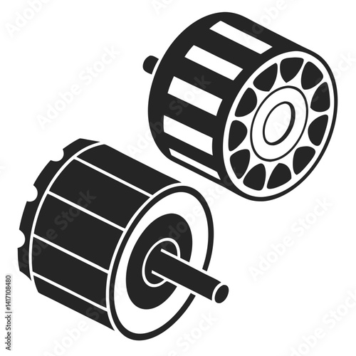 Fotografía Machinery Parts Stator Icon Vector Art Illustration Design