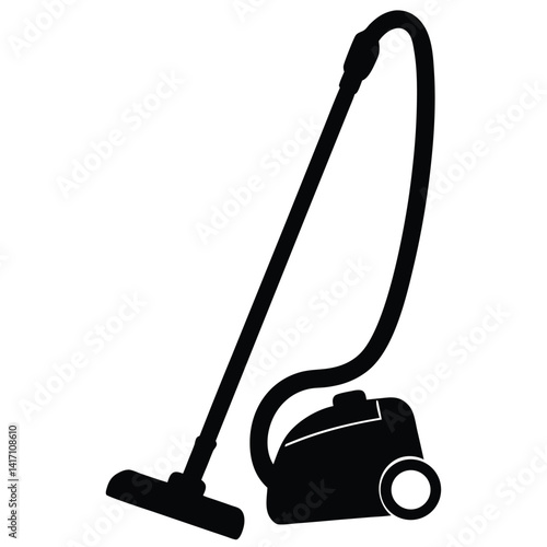 Vacuum cleaner silhouette vector on white background