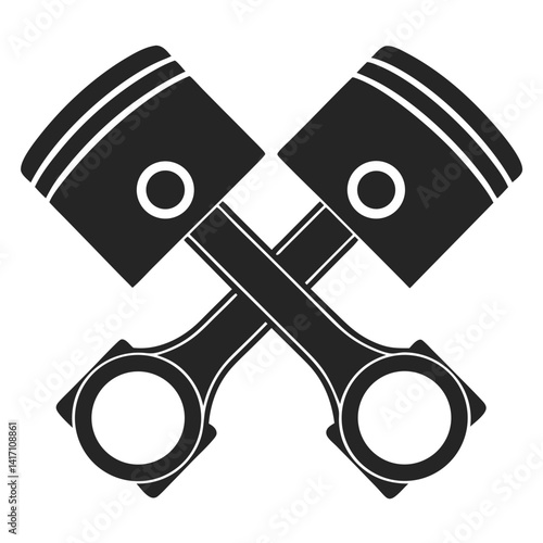 Piston Icon Machinery Parts Vector Art Illustration Design