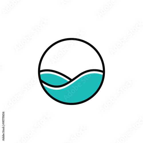 wave circle logo design template illustration vector